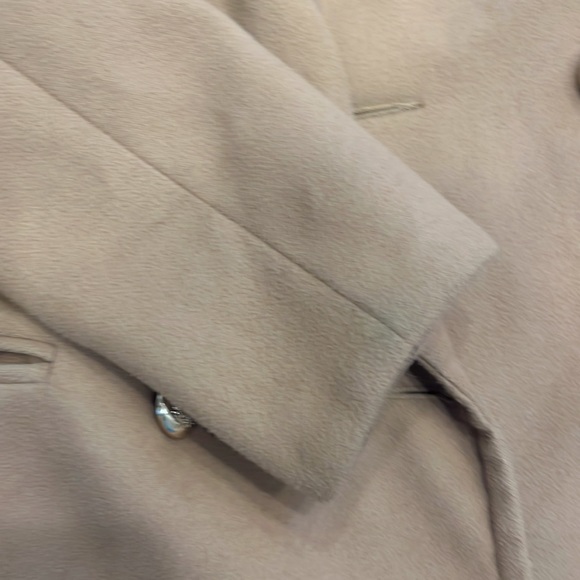 TOPSHOP camel pea coat with gold button detail! Size US 2. Small spots on front. - Picture 7 of 8